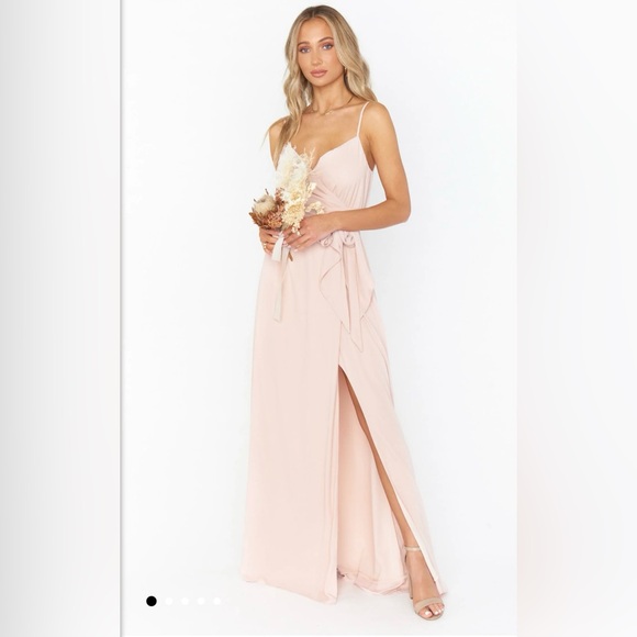 Show me your mumu Liz maxi dress dusty blush crisp - Picture 1 of 4